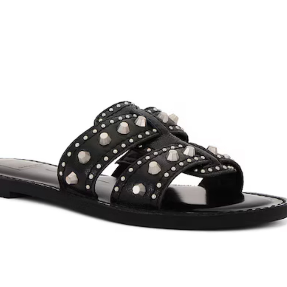 Dolce Vita Black Studded Slide Sandals